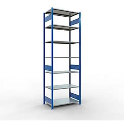 Legbordstelling MULTIplus150 - 7 legborden - L 1000 x B 600 x H 3000 mm - draagvermogen 150 kg - gentiaanblauw RAL 5010