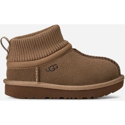 UGG® Classic Ultra Stretch Cuff for Kids in Brown, Size 5, Suede/Textile/Recycled Materials
