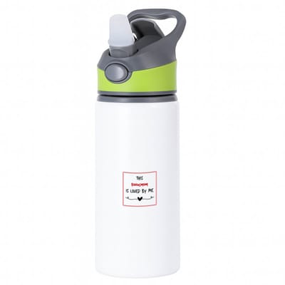 Hacebo® - this bonusmom is loved by me waterfles met rietje groen - Mama - iemand die houdt van zijn bonusmoeder - Moeder cadeautjes - moederdag - verjaardag - geschenk - kado - water fles - 650ML