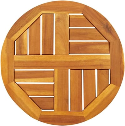 Tafelblad Rond - Houten Bovenblad - Tafel Opknappen - Massief Acaciahout - 40x2 cm - Bruin
