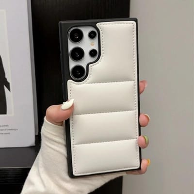 Coque de téléphone matelassée de luxe en tissu doux pour Samsung S25 S24 S23 S22 Ultra Plus Coque arrière en silicone pour Galaxy S25+Funda For S25