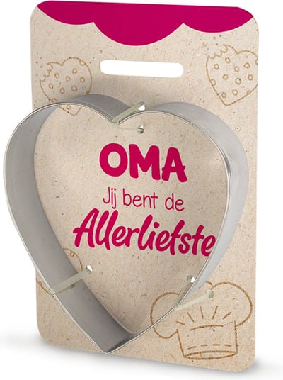 Koekvormpje, hart vorm, Oma, koekjesvorm, cadeau idee verjaardag, origineel cadeautje