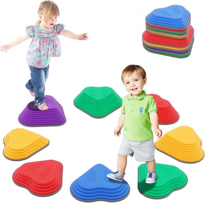 Set van 8 Balansstenen voor Kinderen - Sensorische Rivierstenen voor Peuters - Bevorder Balans en Coördinatie - Stapelstenen Set voor Scholen en Kinderopvang