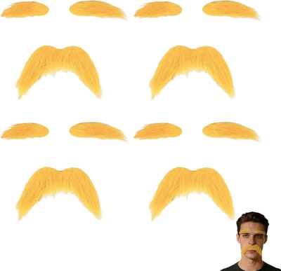 Zelfklevende Neppartijbaard en Wenkbrauwen - 4 Sets Grappige Cosplay Accessoires voor Halloween, Feestjes en Themapartijen