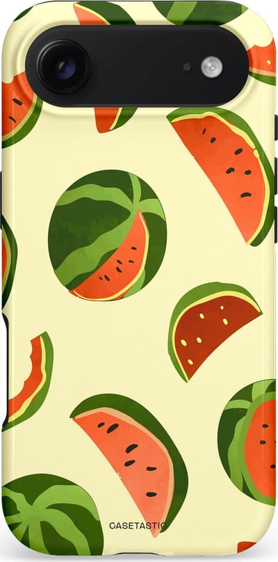 Casetastic hoesje geschikt voor Apple iPhone Air - MagSafe - Dubbellaagse bescherming - Watermeloen Festijn - Fashion Case - Crème Olijfgroen Oranje