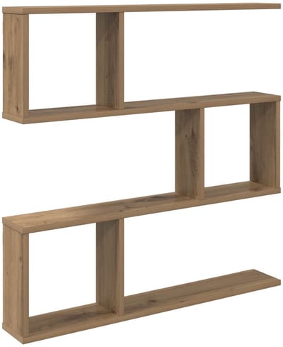 vidaXL - Wandplank - Artisanaal - eiken - 80 - x - 12 - x - 79,5 - cm - Bewerkt - hout