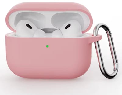 Hoesje Geschikt voor AirPods Pro 3 - Licht Roze - Casemania Liquid Siliconen Bescherm Hoes met Bevestigingslus & Karambijnhaak