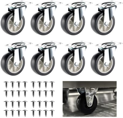 Dailygoods- Meubelwielen Hoogwaardige Kwaliteit - Zwenkwielen - Meubelroller - Meubelwieltjes - Rubber Wielen - Stil en Glad Bewegen - Meubelrollen