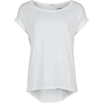R.E.D. Rock-Engineered Design Wit T-shirt met asymmetrische zoom (langer achter) - Dames - XS
