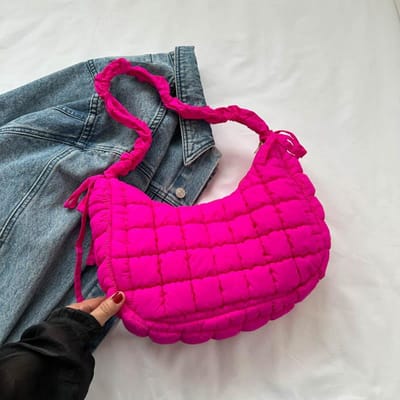 Herfst Nieuw Okseltas Wolkentas Niche Mode Schoudertas Crossbodytas Dames Grote Capaciteit Geplooide Bubbels pink