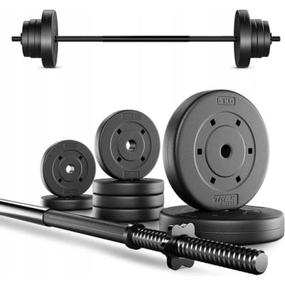 Trex Sport TX-022SE – Halterset – Rechte Halterstang 120 cm – Bitumen Schijven – Ø 25 mm – Fitness Halterset – 22 kg Totaal