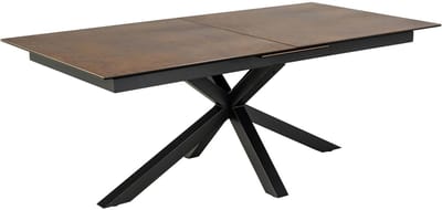 Eettafel Bruin Uitschuifbaar - Keramiek/Metaal - 200/240x100x76cm - Eettafel Durgan - Giga Living