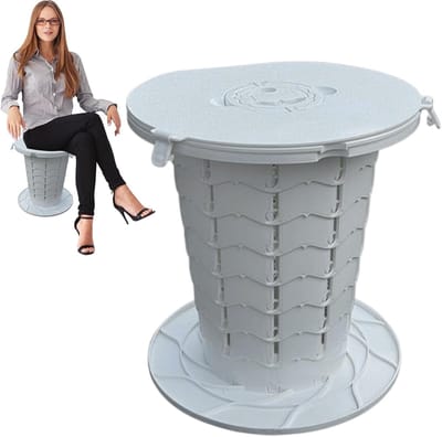 Opvouwbaar Toilet - Draagbaar Chemisch Toilet - Kamperen & Reizen - Hoge Draagkracht 400kg - 34x32cm Zitting - Wit
