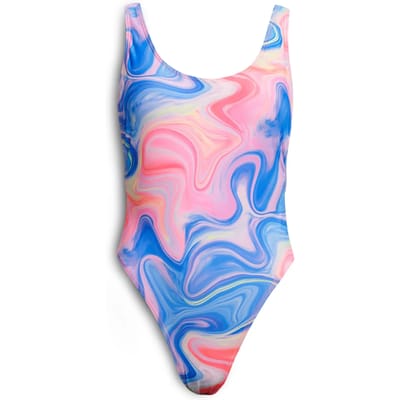 Superdry - Badpak met print en lage halslijn - Dames - Badpakken