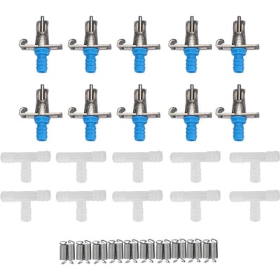 10 stuks drinknippel voor konijnen, drinkwatergereedschap met dubbele hangveren white