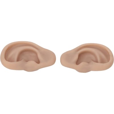 1 Paire Modèle d'Oreille en Silicone Souple Flexible Simulation Modèle d'Oreille pour Présentation de Boucles d'Oreilles Exercice de Piercing Oreille Couleur Peau Claire Dark Skin beige