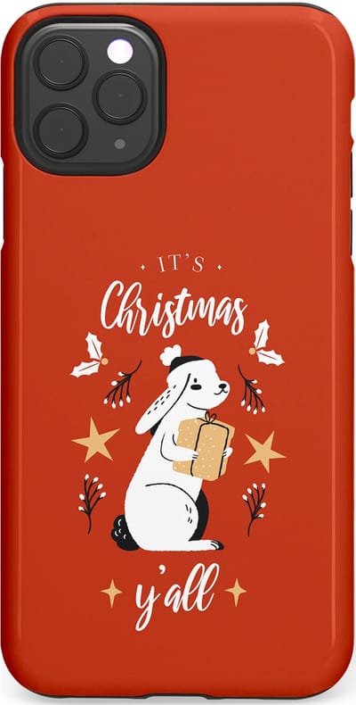 Casetastic hoesje geschikt voor Apple iPhone 11 Pro Max - Dubbellaagse bescherming - Kerst Konijntje Flappie - Fashion Case - Terracotta