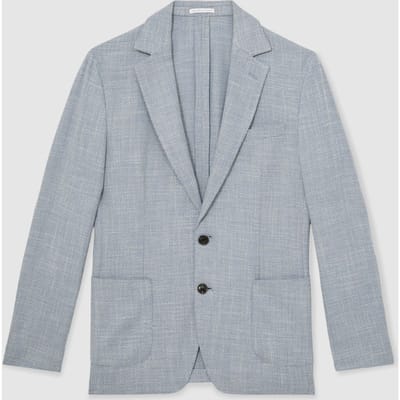 Reiss Sb 2b Notch Textured Blazer Soft Blue Size: 40 | Blazers Outlet | Heren | Blauw