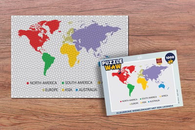 Puzzel Wereldkaart - Simpel - Kleurrijk - Legpuzzel - Puzzel 1000 stukjes volwassenen