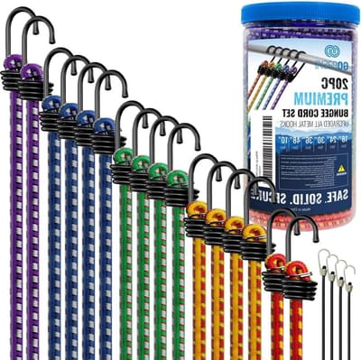 Spanbanden Set - Elastische Koorden - Vervoer Beveiligen - 20 Delige Set - Verschillende Lengtes - Veelkleurig