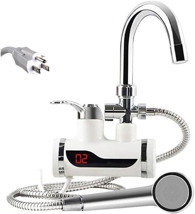 Elektrische Doorstroomkraan - Warmwaterkraan Snel - Direct Warm Water - Temperatuurweergave - 220V 3000W - Zilver