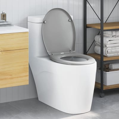 vidaXL - Toiletbril - Grijs - 47 - x - 37 - x - 4 - cm - Duroplast