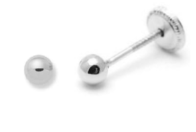 La Rosa Princesa Kleine Bolletje Oorbellen 9 karaat Zilverkleurig Dames Meisje - 3 mm Schroefsluiting