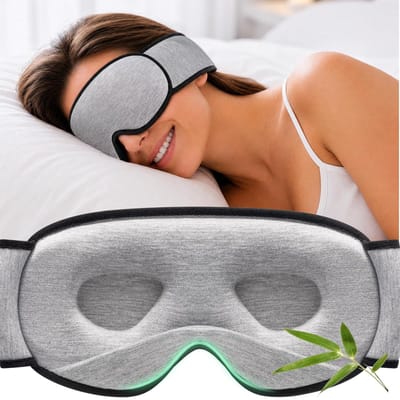 Dailygoods- Slaapmasker Ultra Comfort - Bamboeviscose - Verstelbare Band - Drukvrije 3D-Oogvorm - Lichtblokkerend - Ideaal voor Thuis/Reis - Slaapbril
