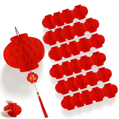 Inovra- Lantaarns 30 stuks - Opvouwbaar - Waterdicht - Chinese Lantaarns - Feestdecoraties - Hoogwaardig plastic papier - Feestverlichting