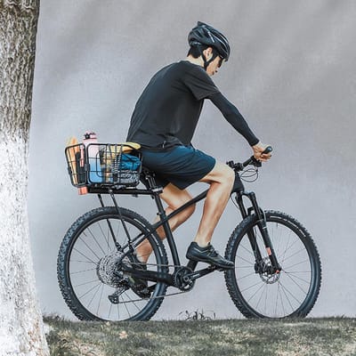 Fietsmand Achter - Bagagedrager Mand - Dagelijks Vervoer - Afneembaar Ontwerp - 20 Liter Capaciteit - Zwart