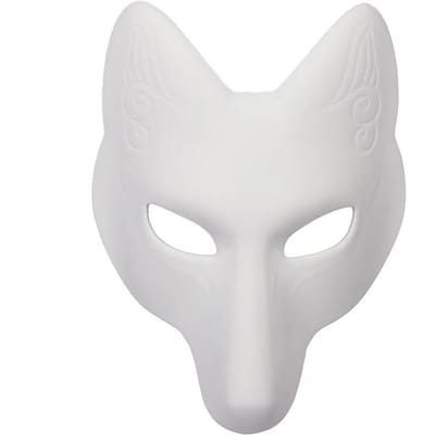 Doe-het-zelf Handgeschilderde Masker Blanco Wit Papier Masker Halloween Kostuum Accessoire Cosplay Cosplay Masker Voor Vos-Thema Evenementen Halloween