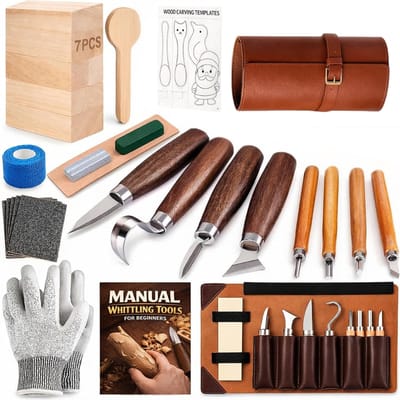 MRKK® Houtsnijset - Houtsnijden - Woodcarving - Natuurlijk