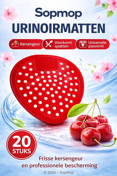 Sopmop Urinoirmatjes Rood – Kersen Geur – 20 Stuks – Anti-Spat Urinoirmatten – Geurverfrisser voor Urinoir