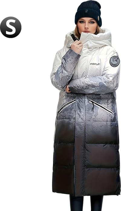 Bovista Winterjas - Dames - Parka Heren Winterjas - Winter - Volwassen - Lange Jas Dames - Zwart - Wit - Maat S