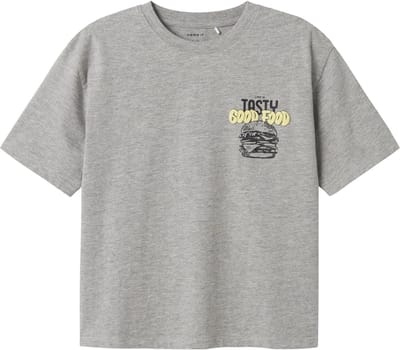 Name it t-shirt jongens - grijs - NKMtibilbo - maat 134/140