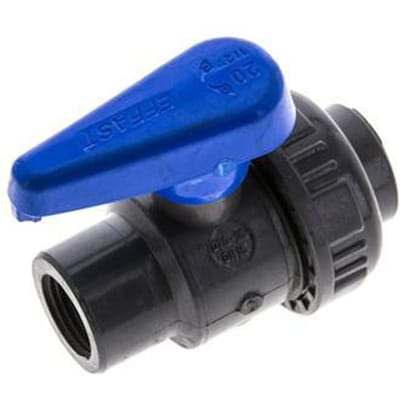 PVC 2-weg Kogelkraan Enkele Wartel Rp 1/2'' EPDM