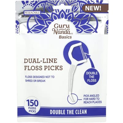 GuruNanda, Basics, Dubbeldraads Floss, 150 Wegwerp Flosses blue