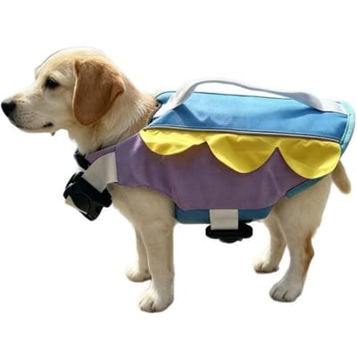 Gilet de sauvetage amélioré pour chien Anti-étouffement Respirant Gilet de flottaison pour animaux de compagnie Réglable Avec poignée Gilet de flottaison pour chiens Chats (Purple,XS) violet
