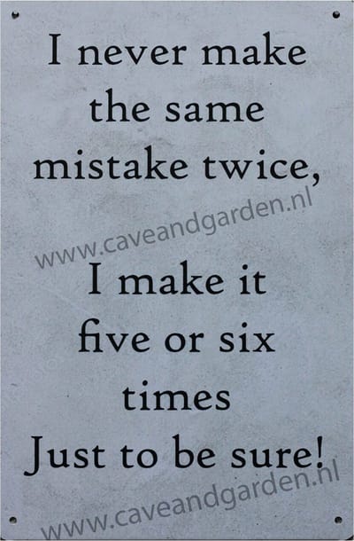 Wandbord - I Never Make - Metalen wandbord - Mancave - Mancave decoratie - Metalen borden - Metal sign - Bar decoratie - Tekst bord - Wandborden – Bar - Wand Decoratie - Metalen bord - UV bestendig
