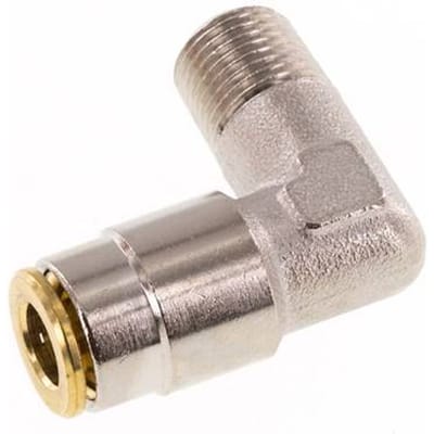 6mm x R1/8'' 90 graden L-verbinding Messing Insteekfitting Buitendraad Hoge Druk NBR [2 Stuks]