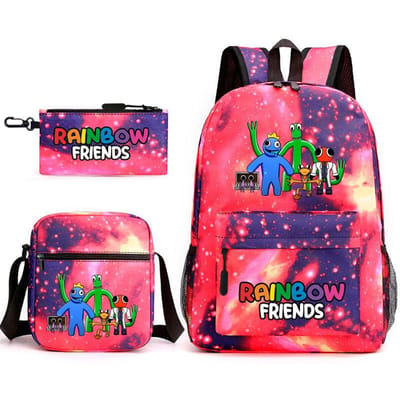Rainbow Friends Omringende Rugzak Basisschoolleerling Sterrenhemel Schooltas Driesets as the picture
