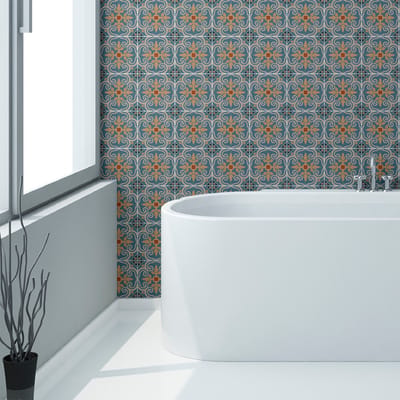 Zelfklevende tegelmuurstickers voor keuken en badkamer - 24 Azulejos Callia cementtegelstickers - 24 stickers 10x10cm
