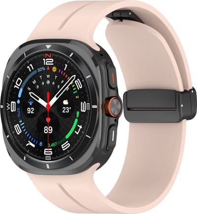 By Qubix - Compatible Samsung bandje - D-buckle sportband - Lichtroze - Geschikt voor Samsung Galaxy Watch Ultra / Ultra 2 - 47mm
