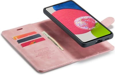 CaseMania Bookcase hoesje geschikt voor Samsung Galaxy A33 - Effen Lichtroze - Kunstleer - 2-in-1 Magnetisch Uitneembaar Design