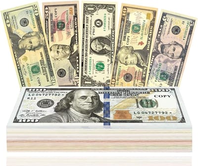 Speelgeld Dollar - Nepgeld Set - Leren Rekenen - Dubbelzijdig Bedrukt - 120 Vellen - Meerkleurig