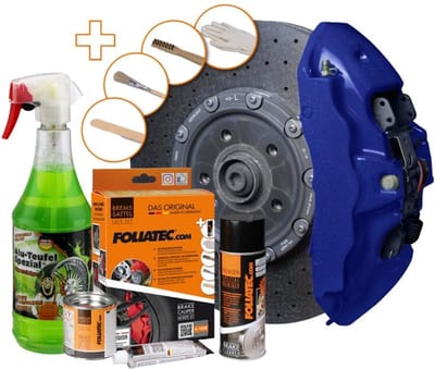 Foliatec Remklauwlakset - Performance Blauw Metalic - 3 componenten - Inclusief velgenreiniger