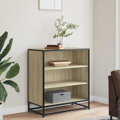 vidaXL - Dressoir - 68x35x76 - cm - bewerkt - hout - en - metaal - sonoma - eikenkleur