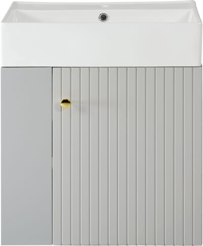 Badkamermeubel wastafel met badmeubel 55 cm, badmeubel, badmeubel hangend wit, klein gasten badkamermeubel- Grijs