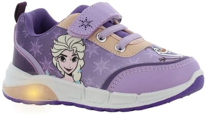 Frozen - Schoenen voor meisjes met lichtjes - Anna en Elsa sneakers voor kinderen met klittenband - Lichtgevende kindersneaker - Maat 25 - Paars