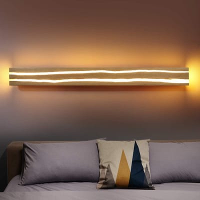 NETTLIFE Wandlamp LED - Hout - 100CM - Binnen Wandverlichting - 3000K Warm wit Licht - Modern Hallamp - Indirecte Woonkamerlamp - 16W Bedlamp - voor Hal | Trappenhuis | Slaapkamer
